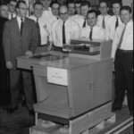 Xerox 914 copier rolls off the assembly line. Circa 1960s