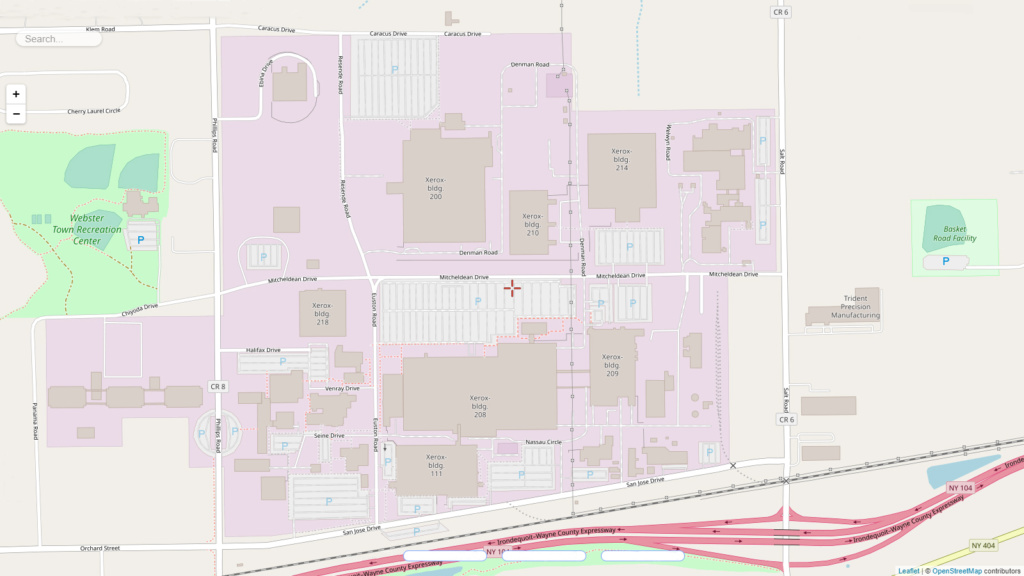 Xerox Webster Campus map